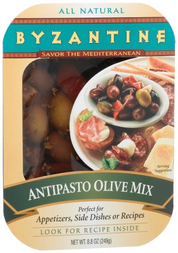 Byzantine Antipasto Olive Mix, 8.8-Ounce Tray (Pack of 6) by Byzantine