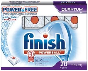 Finish Quantum Dishwasher Detergent, Power and Free, 20 Count