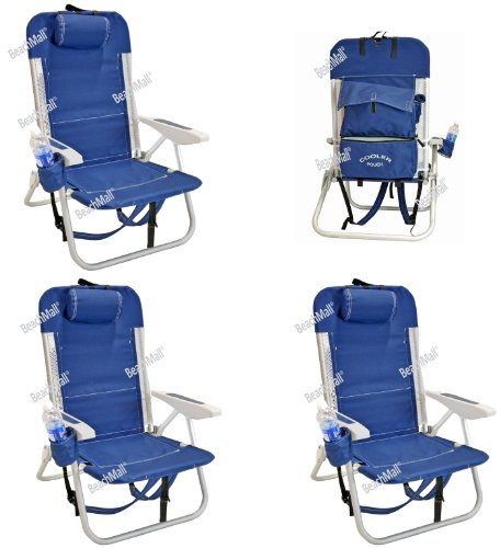 Rio Backpack Chair with Insulated Cooler and Storage Pouch - 4 chairs incl.