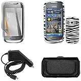 iNcido Brand Nokia C7-00/Astound Combo Black/White Zebra Protective Case Fa ....