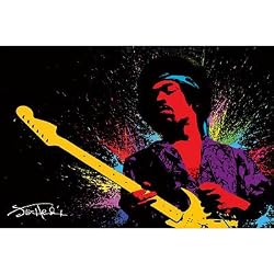 Jimi Hendrix (Paint) Music Poster Print