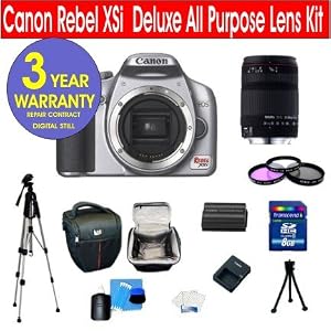 20 Piece All Purpose Kit with Canon EOS Rebel XSI 450D 12.2 MP Digital Camera (Body Silver) + Sigma 28-300mm f/3.5-6.3 DG IF Macro Aspherical Lens + 8 GB Memory Card + Multi-Coated 3 Piece Filter Kit + Premier Holster Case + 50