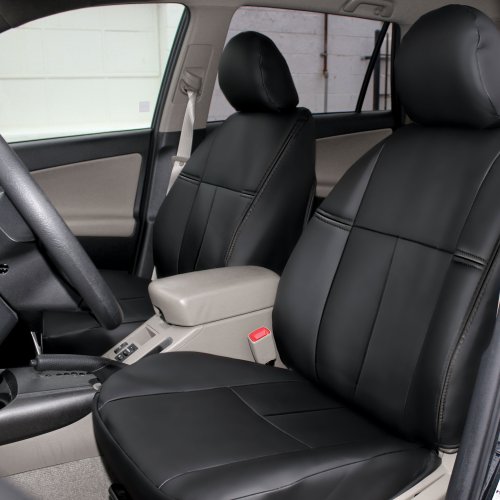 FH Group CM301102 2006-2010 Toyota RAV4 Leather Black Custom Seat Covers Front Set On Sale