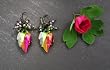 Swarovski Crystal Leaf Pendant Earring - Iridescent Vitrail Medium (Josephine)