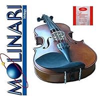 Molinari 1/2 Size Student Violin with Super-Sensitive Strings (Wood Bow, Canvas Case)
