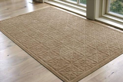 Soft Impressions Star Quilt Low-Profile Mat, 2 by 3-Feet, Latte