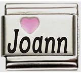 Joann Pink Heart Laser Name Italian Charm Link