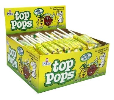 Top Pops Taffy Lollipops Pina Colada 48 ct