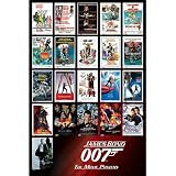 James Bond Poster All the Movies on One Poster Full Size Print
