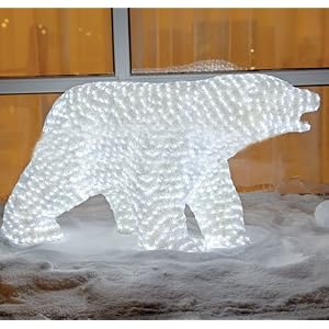 Giant Commercial Acrylic LED Male Polar Bear Christmas Display - 3800 LED Lights