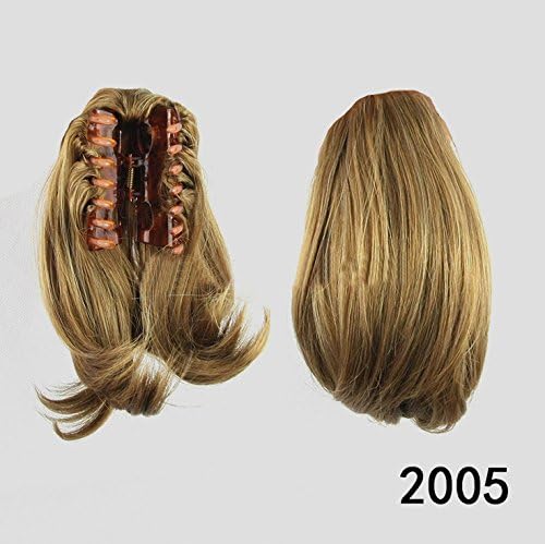 Beauty Wig World 26cm 95g Short Straight Synthetic Hair Piece Claw Clip in/on Ponytail #Light Golden Brown