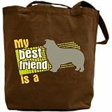 Canvas Tote Bag Brown My Best Friend Is A Border Collie Dog
