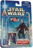 Star Wars Year 2002 Collection 1 "Attack of the Clones" 4 Inch Tall Action Figure # 22 - Hangar Duel Anakin Skywalker with Green Lightsaber and Blue Lightsaber