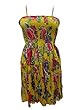 Boho Dress Yellow Floral Printed Cotton Spaghetti Sundress