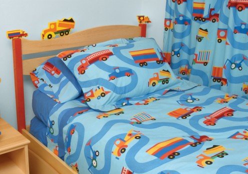 Toys: Boys Like Trucks Twin Bed   headboard, footboard, and mattress support 