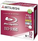 三菱化学メディア BD-R(Video) 1回録画用 130分 4倍速 5mmケース10P IJP対応(ホワイト) ワイド VBR130YSP10