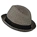 Jeanne Simmons Men's Fedora with Paper Straw Braid - Black Grey XL