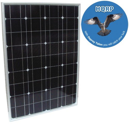 HQRP 50W Monocrystalline Solar Panel 50 Watt 12 Volt in Anodized Aluminum Frame plus HQRP Coaster