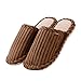 VTURE Men's and Women's New Stripe Corduroy Anti-slip House Slippers