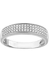Sterling Silver Micro Pave Cubic Zirconia Men's Wedding Band, 3/16 inch wide, sizes 8 to 14