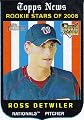 2008 Topps Heritage 122 Ross Detwiler (RC - Rookie Card) (Baseball Cards) Was...