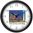 The Journey of the Magi (Three Wise Men) - Christian Theme Wall Clock by WatchBuddy Timepieces (Black Frame)