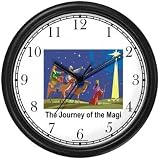 The Journey of the Magi (Three Wise Men) - Christian Theme Wall Clock by WatchBuddy Timepieces (Slate Blue Frame)