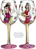 Bottom's Up 15-Ounce Fabulous At Any Age Handpainted Wine Glass
