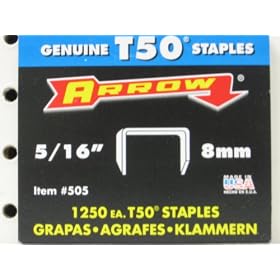 Arrow Fastener 505 5 16-Inch T50 Staples (1,250-Pack) by Arrow Fastener Co Inc