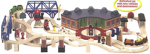 Thomas & Friends - Wooden Railway - Roundhouse Set in Thomas Storage B
