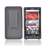 BLACK For Verizon Motorola Droid X Holster + Hard Case