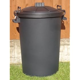 80/85 Litre Black Bin with lockable handles (made in the uk)