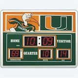 Miami Hurricanes NCAA Scoreboard Clock & Thermometer (14x19)