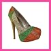 Women's Qupid Orange Snake High Heel Stiletto Pumps (Penelope12)