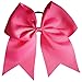 CN Girls Cheerleader Bow with Ponytail Holder for Cheerleading (Pink)
