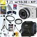 Nikon 1 J1 10.1 MP HD Mirrorless Compact Digital Camera System with 10-30mm f/3.5-5.6 VR 1 NIKKOR Zoom Lens (White) + 16GB Deluxe Accessory Kit