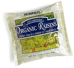 Bonner Organic Raisins, 16-Ounce Bag (Pack of 6)