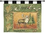Review ArtExpression  / Caribou - Artist: Phillips - Fabric Size: 34.00 by 26.00 inches Wall Tapestry with hanging rods and tassels included