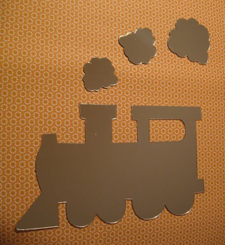 Train Acrylic Mirror for Kids Rooms Peel & Stick On Acrylic Shatterproof Mirror Wall Art Applique