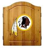 Imperial Washington Redskins Licensed Solid Pine Cabinet and Bristle Dartboard Set