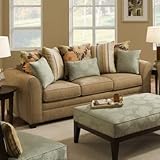 IMAGE OF Kristin Beautyrest Stationary Sofa Fabric: Avignon Earth