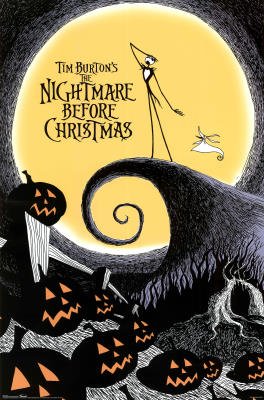 Nightmare Before Christmas (Jack on Cliff) Movie Poster Print - 24" X 36"