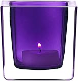 Produkt-Bild: Leonardo 019926 Tischlicht Cube 2-teilig Set 8 cm, lila