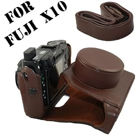 MegaGear Fujifilm FinePix X10 EVER READY Leather Case Bag Dark Brown