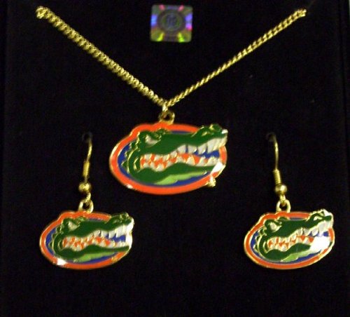 Florida Gators NCAA Pendant w/chain & Earring Gift Set