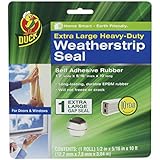 Duck Brand 282436 Heavy-Duty Self Adhesive Rubber Weatherstrip Seal for Extra Large Gap, 1/2-Inch x 5/16-Inch x 10-Feet, 1 Seal