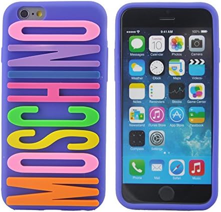 Generic 3D MOSCHINO Letter Soft Silicone Case Cover for Apple Iphone 6 4.7" (Dark Blue+Colorful)+Free Black SamWay Stylus