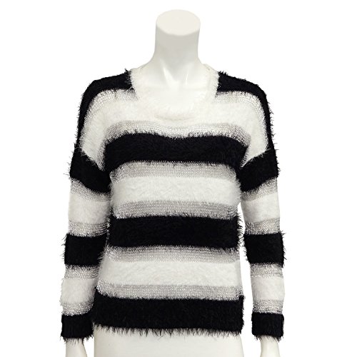 (スペッチオ) SPECCHIO フェザーモール & アビガイル ボーダー柄 ニット プルオーバー free 9-11号