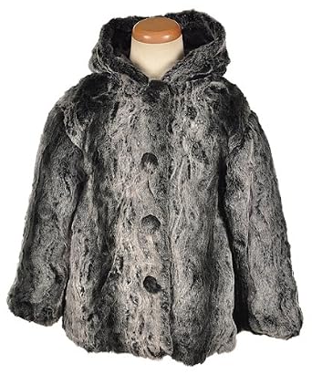 Girls 4 - 6X Faux Mink Chinchilla Fur Coat
