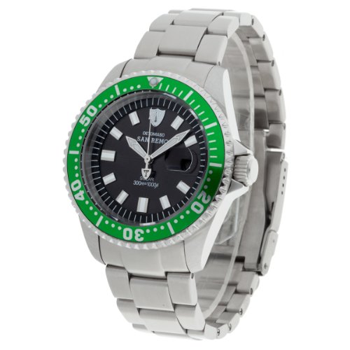 Detomaso Classic Herren-Armbanduhr XL San Remo Solar Professional Gr&uuml;n Analog Edelstahl DT Preisvergleich